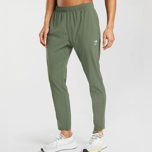 Gymshark Pants Men’s Small Olive Green Jogger Athletic Zip Ankle Training Logo